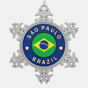 São Paulo Brasilien Schneeflocken Zinn-Ornament