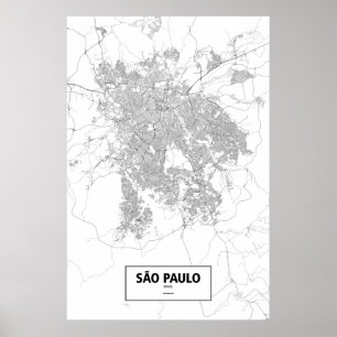 Sao Paulo, Brasilien (schwarz auf weiß) Poster