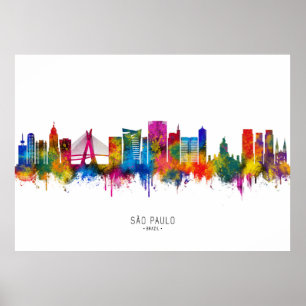 São Paulo Brasilien Skyline Poster