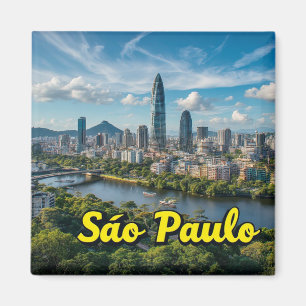 São Paulo Brasilien Stadt Reise Erinnerungsdruck f Magnet