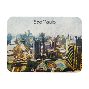 Sao Paulo Brasilien Stadtbild Malerei Magnet