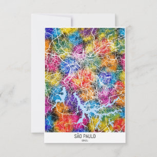 São Paulo Brasilien Stadtplan Dankeskarte
