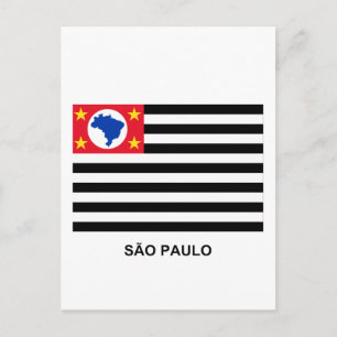 São Paulo, Brasilien - Waving Flag Postkarte