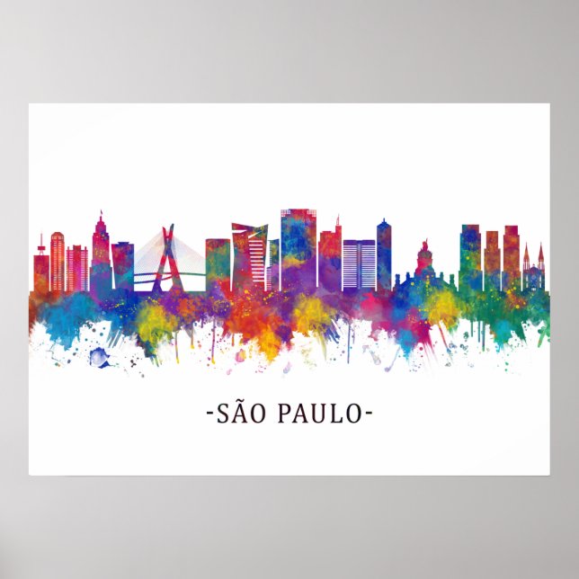 São Paulo Brazil Skyline Poster (Vorne)