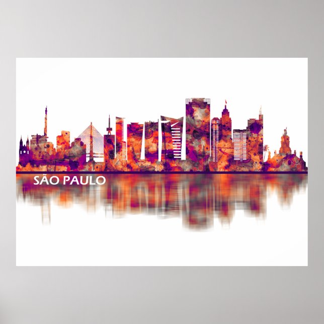 Sao Paulo Brazil Skyline Poster (Vorne)