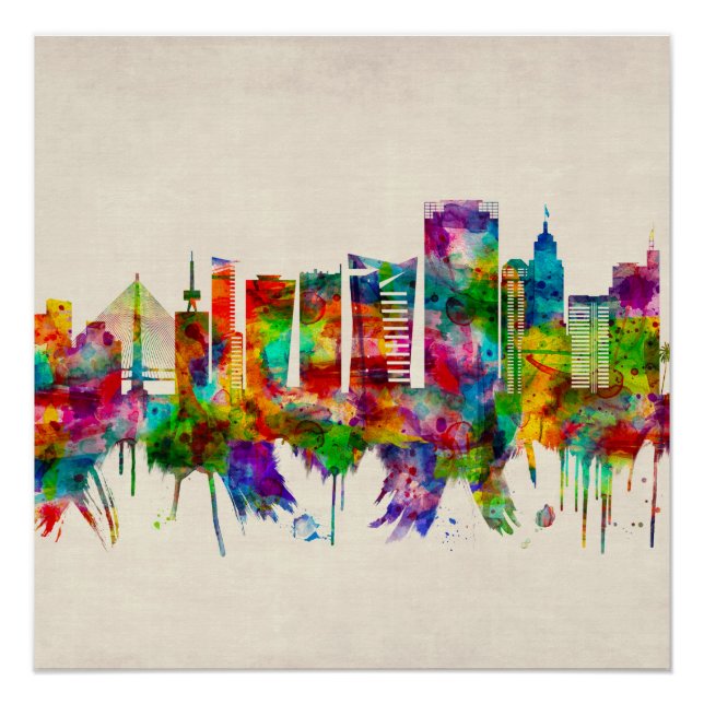 Sao Paulo Brazil Skyline Poster (Vorderseite)