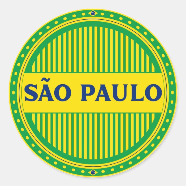São Paulo City Pride – Brazilian Identity Runder Aufkleber (Vorderseite)