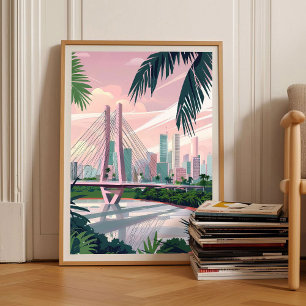 São Paulo Druck Brasilien Illustration São Paulo R Poster