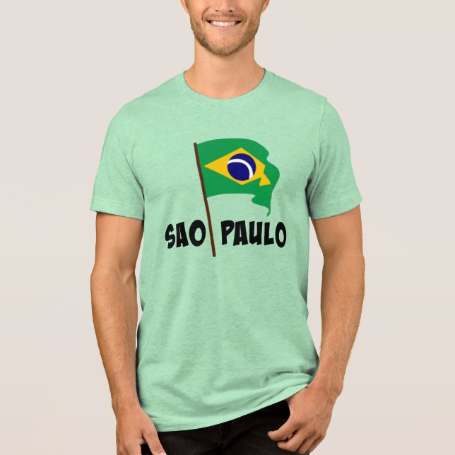 Sao Paulo, Flag of Brazil, Tri-Blend Shirt (Vorderseite)