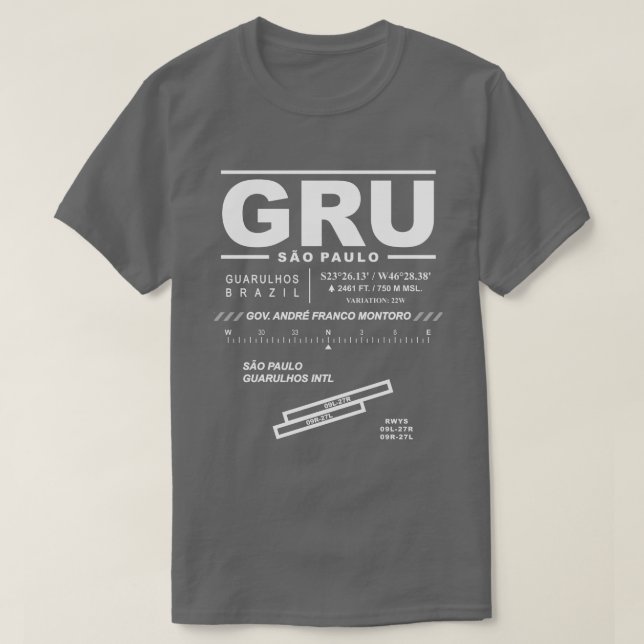Sao Paulo Guarulhos Int'l Airport GRU T - Shirt (Design vorne)
