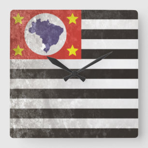 Sao Paulo Quadratische Wanduhr