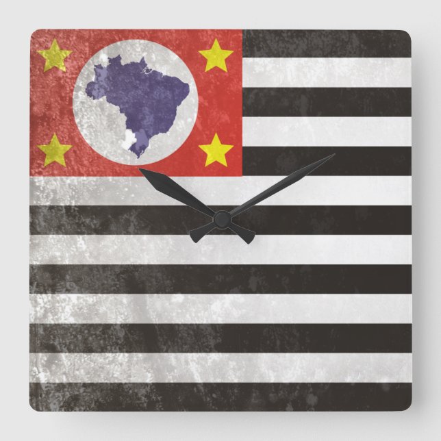 Sao Paulo Quadratische Wanduhr (Vorderseite)