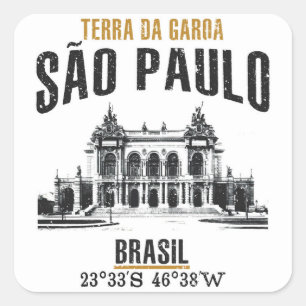 São Paulo Quadratischer Aufkleber
