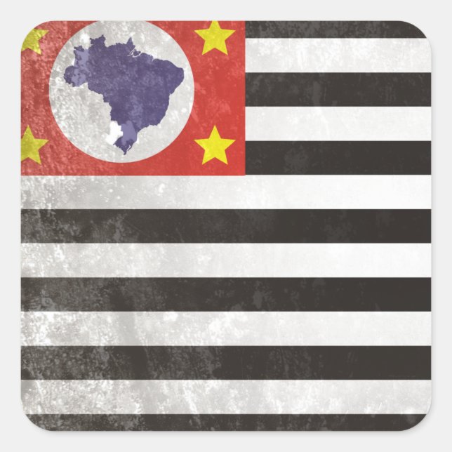 Sao Paulo Quadratischer Aufkleber (Vorderseite)