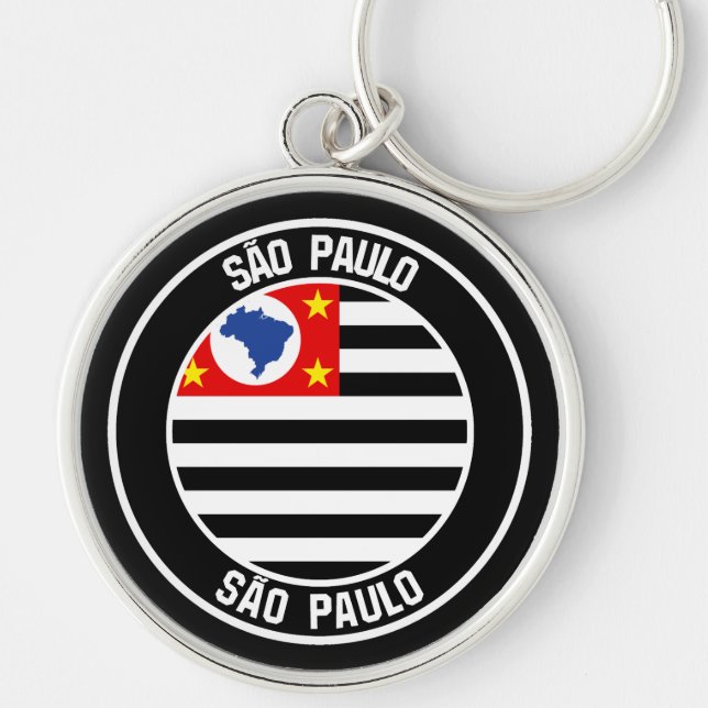 São Paulo Round Emblem Schlüsselanhänger (Vorne)