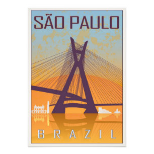 Sao Paulo vintage Plakat Fotodruck