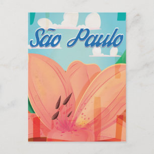 São Paulo Vintage Reiseplakat Postkarte
