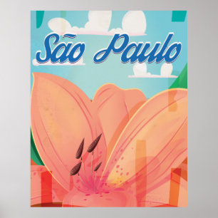 São Paulo Vintage Travel Poster