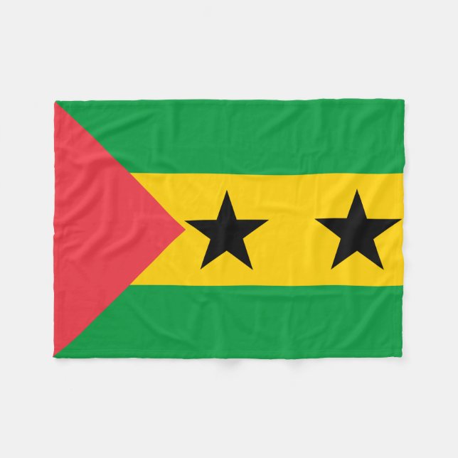 Sao Tome and Principe Flag Fleecedecke (Vorderseite (Horizontal))