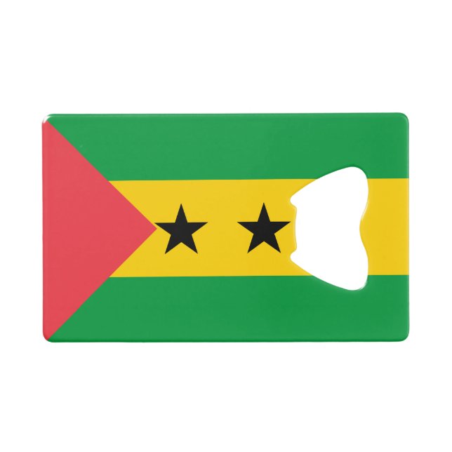 Sao Tome and Principe Flag Geldbeutel Flaschenöffner (Vorderseite (Horizontal))