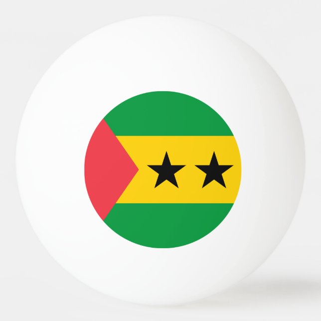 Sao Tome and Principe Flag Tischtennisball (Vorderseite)