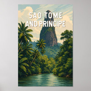 Sao Tome und Principe Illustration Reise Kunst Poster