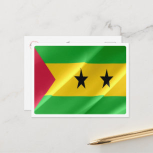 São Tomé und Príncipe - Waving Flag - Postkarte