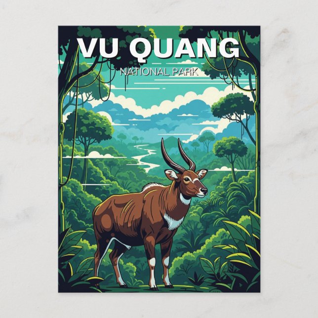 Saola in Vu Quang Nationalpark Vietnam Reisen Postkarte (Vorderseite)