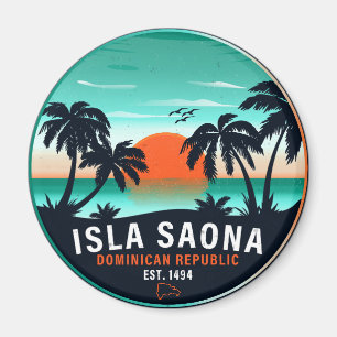 Saona-Insel Dominikanische Republik Retro-Sonnenun Magnet