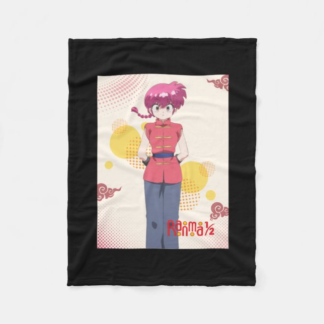 Saotome Ranma Rang 12 Anime Retro Ästhetik Aufkleb Fleecedecke (Vorderseite)