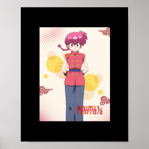 Saotome Ranma Rang 12 Anime Retro Ästhetik Aufkleb Poster