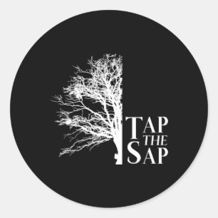 Sap für Ahornsirup gestochen Runder Aufkleber