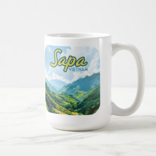 Sapa Vietnam Asien Reisterrassen Vintage Reise Kaffeetasse