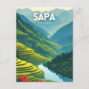 Sapa Vietnam Landschaftlich Vintag Postkarte