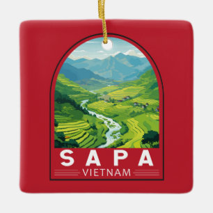 Sapa Vietnam Reise Kunst Vintage Keramikornament
