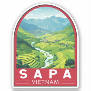 Sapa Vietnam Reisen Art Vintag Aufkleber