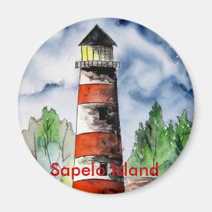Sapelo Insel-Leuchtturm-Georgiaseekunstgeschenk Magnet