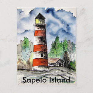 Sapelo Insel-Leuchtturm-Georgiaseekunstgeschenk Postkarte
