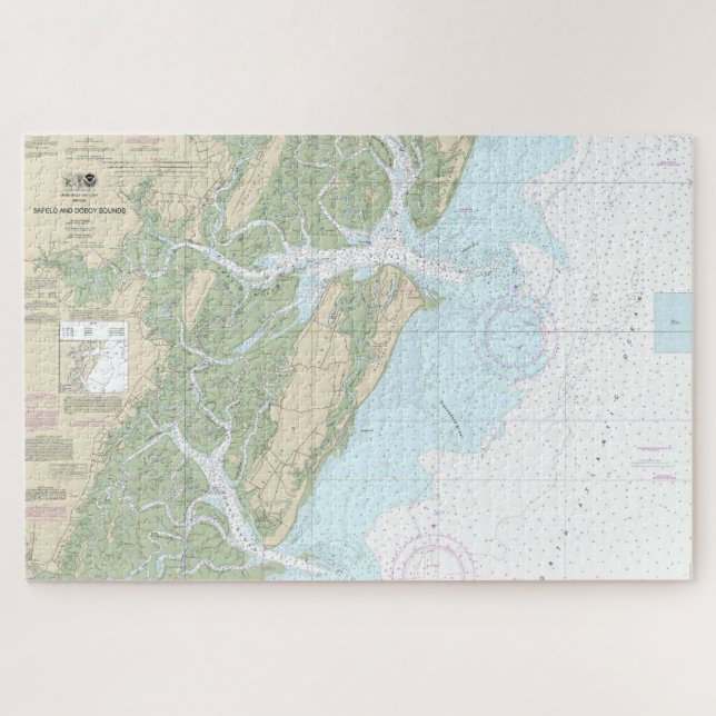 Sapelo und Doboy Sounds Nautical Chart 11510 Puzzle (Horizontal)