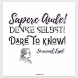 Sapere Aude Sticker Immanuel Kant Aufkleber