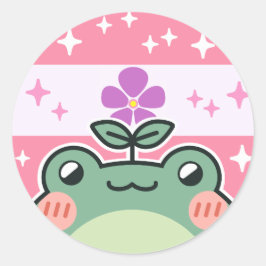 Saphic LGBT Pride Flag Frosch Runder Aufkleber