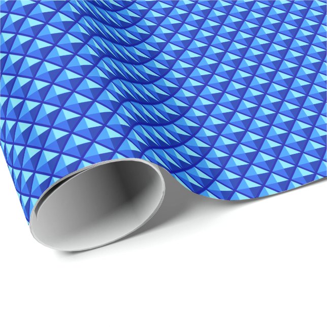 Saphir blau, Emaille-Look, gegossenes Gitter Geschenkpapier (Rolleneckpunkt)