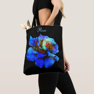 Saphir Blau, Gelbe Rose auf schwarz *Persönlich ge