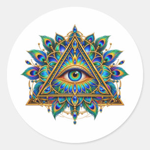Saphir-Chevron-Eye-Aufkleber Runder Aufkleber