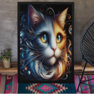 Saphir Gaze: Eine Katze mit blauen Augen Poster