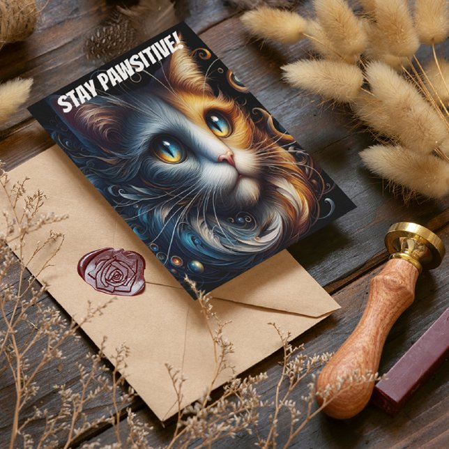 Saphir Gaze: Eine Katze mit blauen Augen Postkarte (Von Creator hochgeladen)