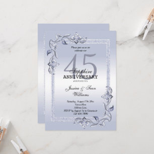 Saphir Glanz & Schimmer 45. Hochzeitstag Einladung