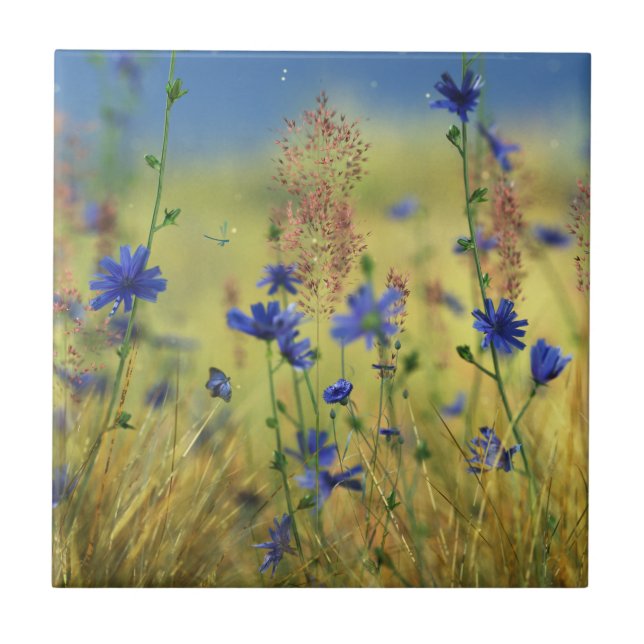 Saphir & Gold Dekorative Tile / Trivet Fliese (Vorderseite)