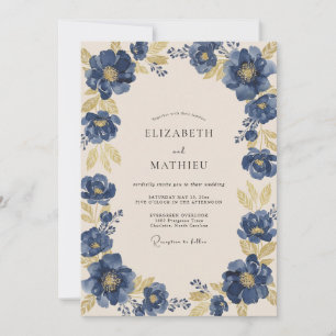 Saphir-Laub-Salbei-Hochzeit Einladung