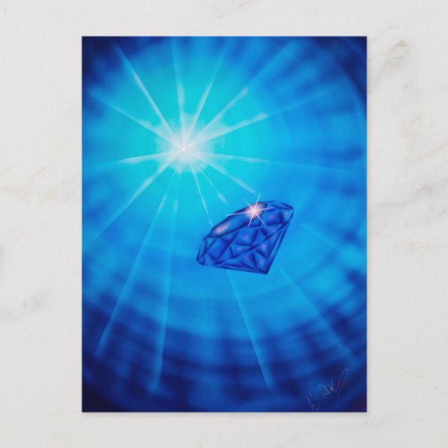 Saphir mit Diamantschliff Postkarte (Vorderseite)